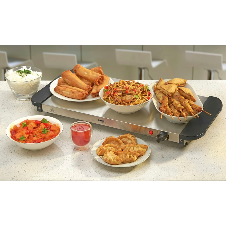 image 1 of Cooks Professional | Buffet Warmer | 3-Sections | 6L Capacity | Hot Plate Function | Temperature Control | Silver