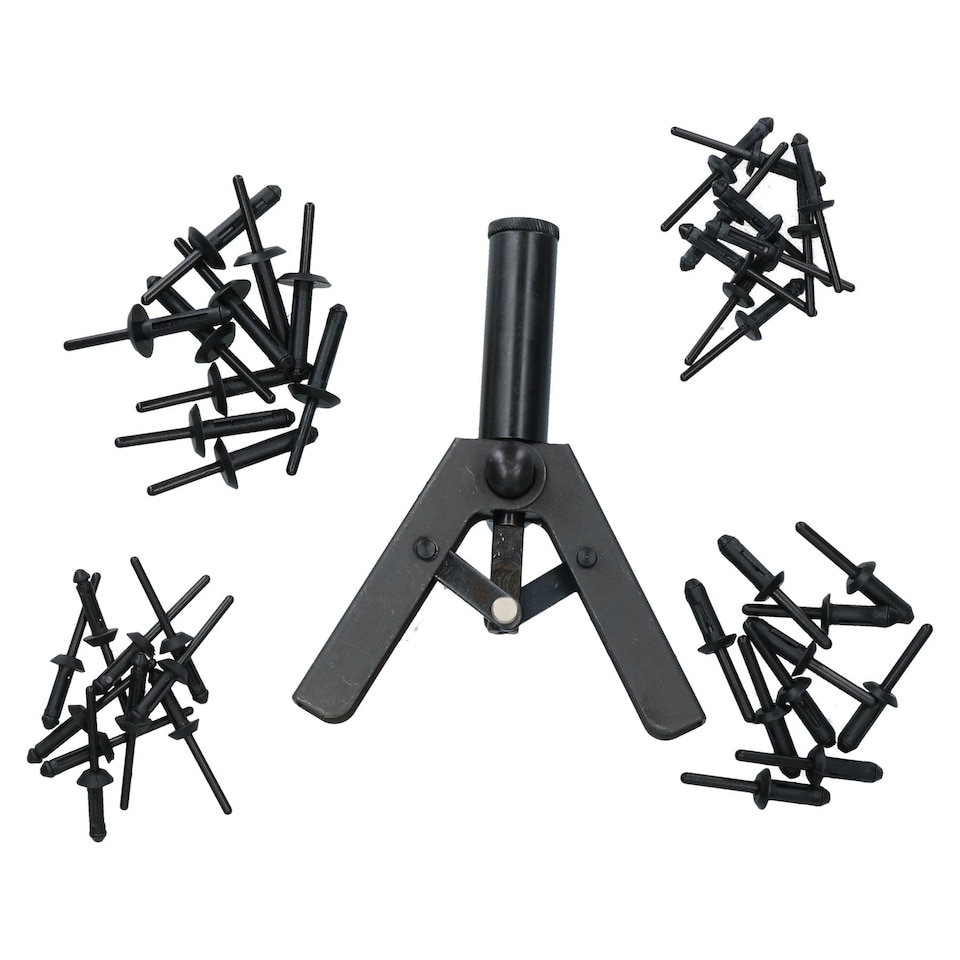image 1 of Plastic Pop Pot Riveter Rivet Fastener Gun For Car Trims Carpets Seats 40 Rivets