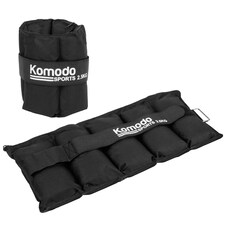 Komodo Black Adjustable Ankle Weights - Max 5kg
