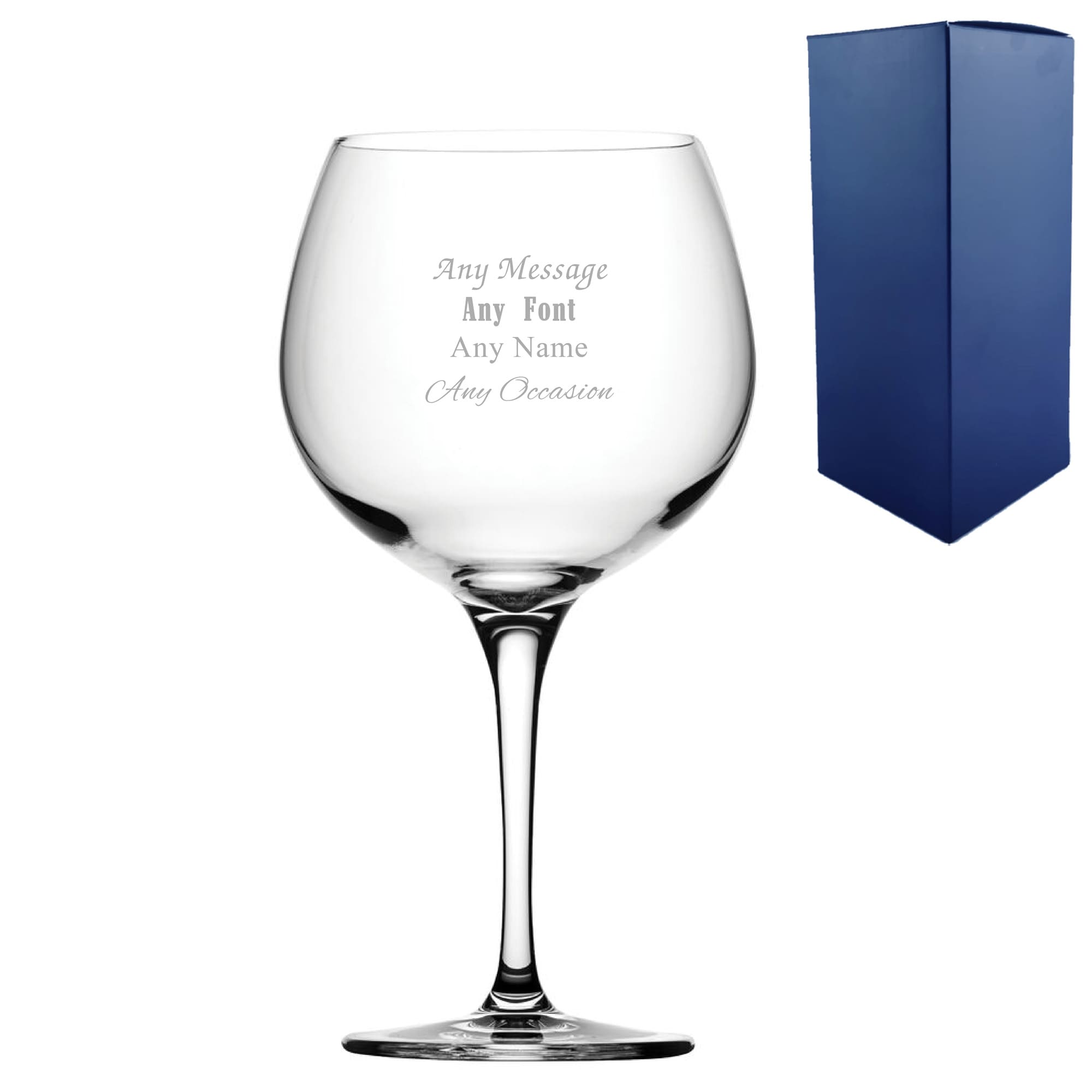 Uniqueful Personalised Engraved Any Message Gin Balloon Birthday Glass in Clear | Size: 1 Pack