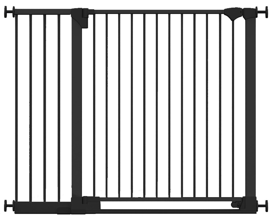 image 1 of Safetots SafeStep Gate, Black, 124cm - 131cm, Extra Low Walkthough, 81cm Extra Wide Doorway, Extra Wide Gate for Stairs, Hallways and Doors, Baby and Toddler, Easy Installation