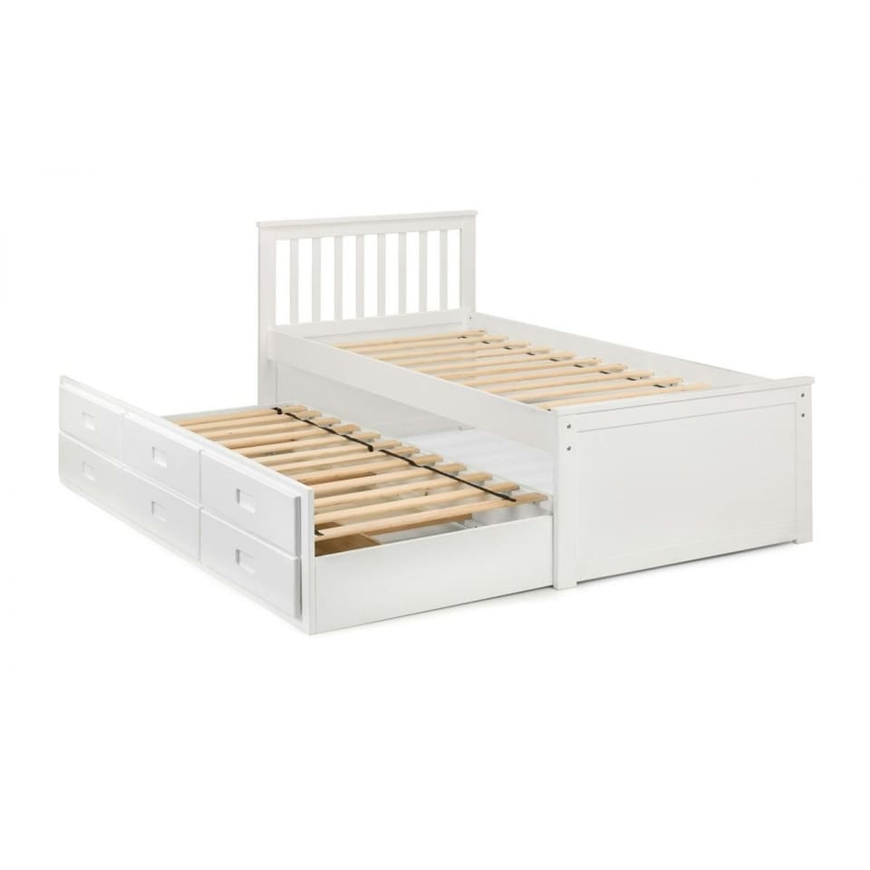 image 1 of Premier Crisp Pure White Day Bed Single 3ft (90cm) + Pull Out Bed (Guest Bed)
