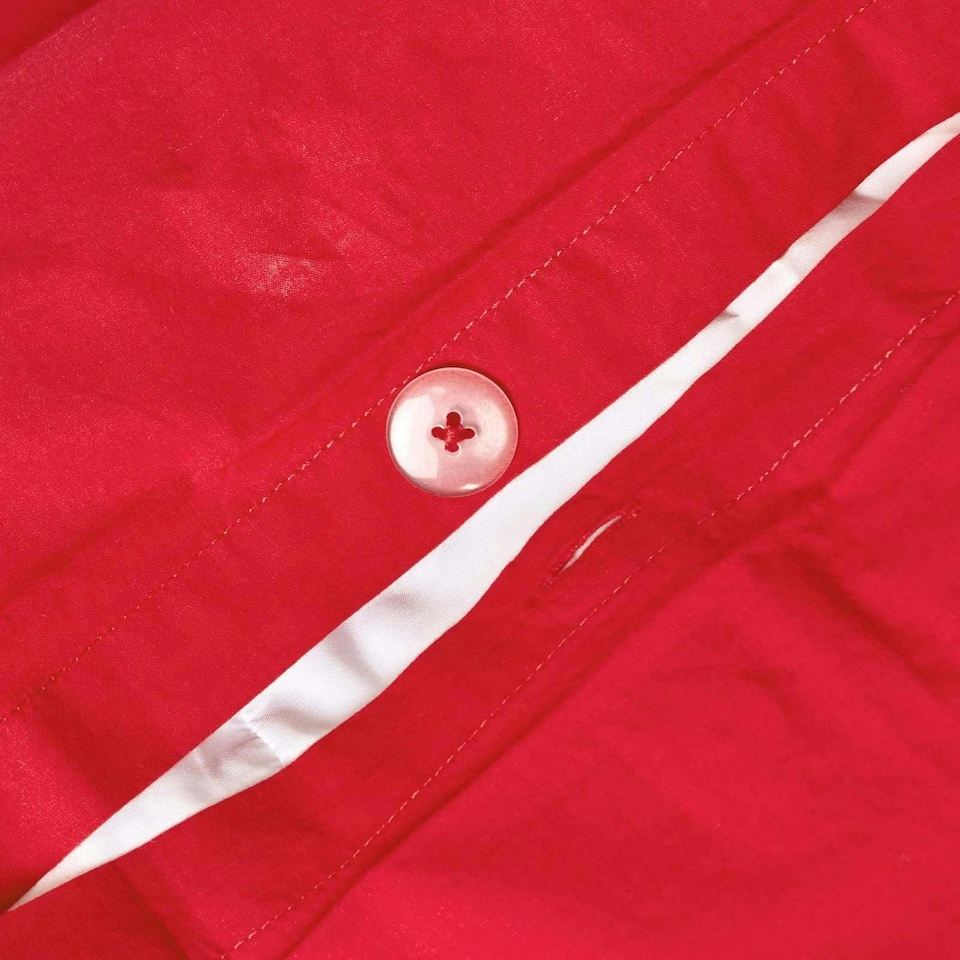 image 1 of Homescapes Red Cotton Cot Bed Duvet Cover Set - 200 Thread Count | Red | One Size