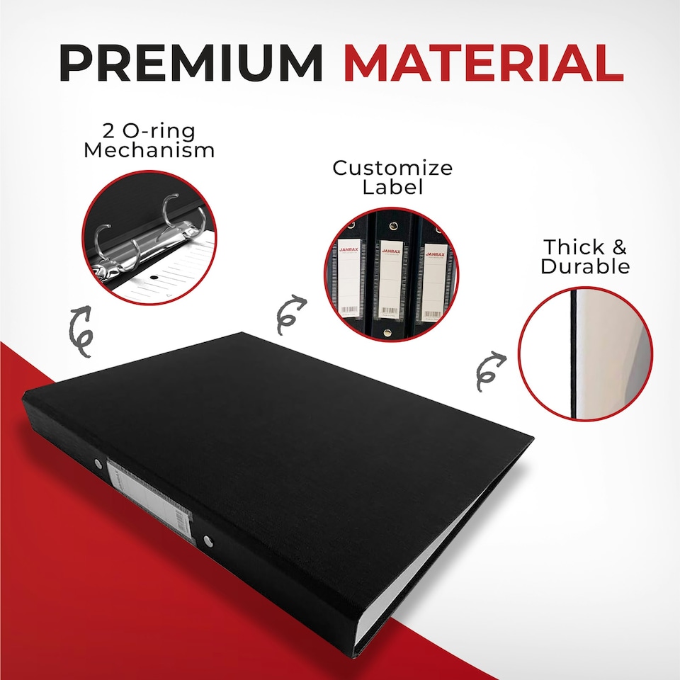 image 1 of A4 Red Paper Over Board Ring Binder by Janrax