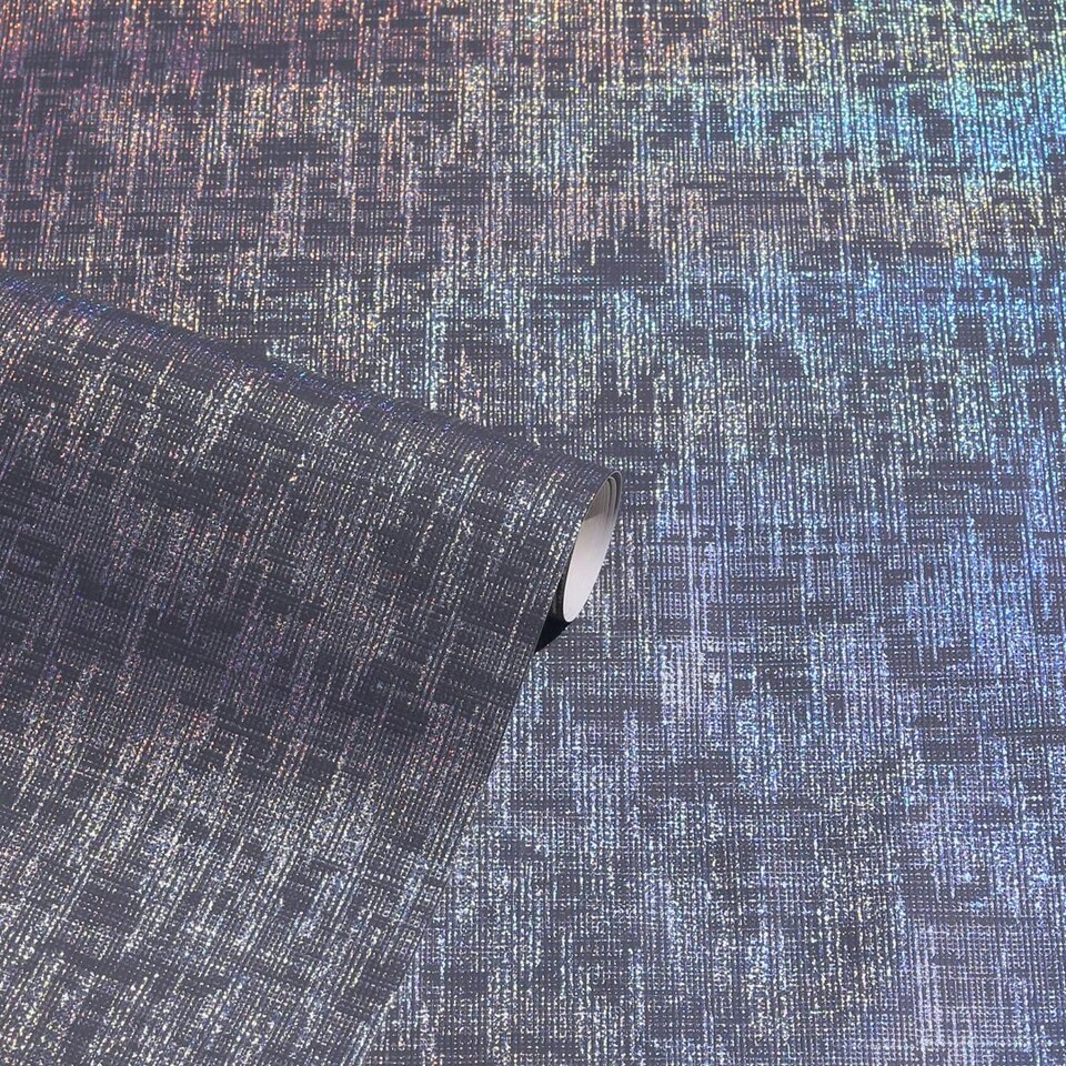 image 1 of Holographic Texture Wallpaper in Charcoal Multi