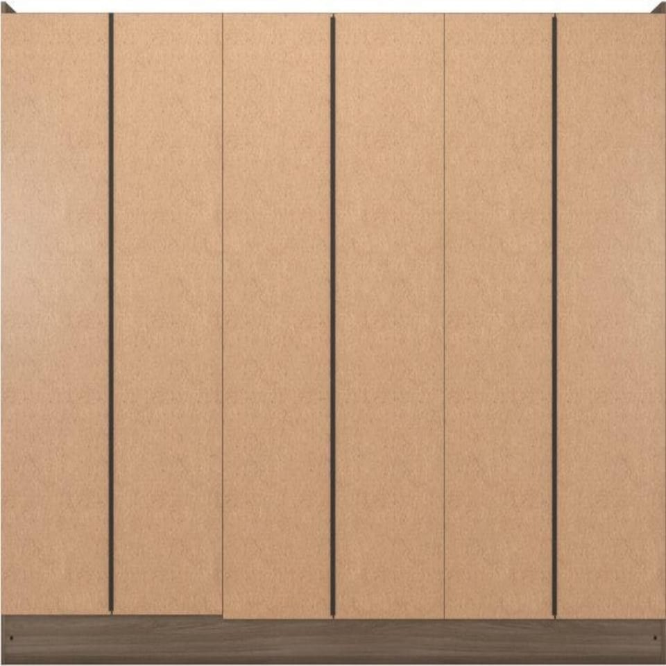 image 1 of Nevada 6 Door 2 Drawer Mirrored Wardrobe Brown | Rustic Oak
