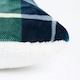 image 3 of OHS 2 x Hudson Flannel Fleece Check Printed Filled Cushions, 45x45cm - Green