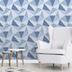 image 3 of Fine Decor Apex Geometric Wallpaper - Blue - 32.1ft x 21in Blue