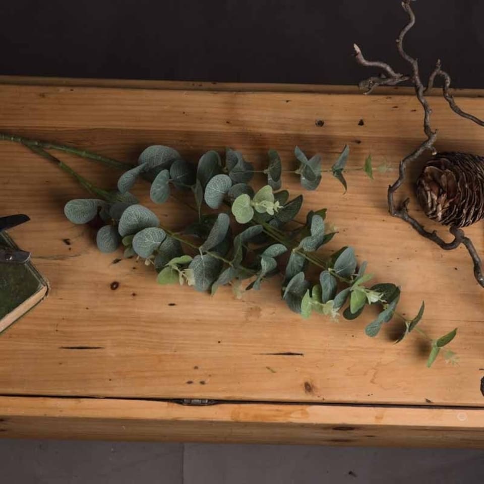 image 1 of Eucalyptus Spray Artificial Plant - Fabric/Plastic - L22 x W13 x H91 cm - Green