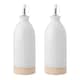 image 1 of KitchenCraft Oil Vinegar Bottles Cream Stoneware 450ml Set of 2