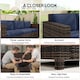 image 5 of Outsunny Rattan Wicker 3-seater Sofa Chair Patio Furniture, Dark Blue | Blue | Orange | Three Seater