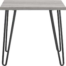 Owen Retro End Table in Distressed Grey Oak Grey | Grey Oak