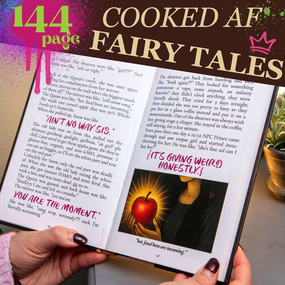 image 1 of Brainrot Bedtime Stories Funny Gift Book Cooked AF Fairy Tails