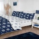 image 2 of Snowflake Reversible Microfibre Fabric Complete Duvet Cover Set with Pillowcase and Fitted Sheet (Blue) Blue | Single