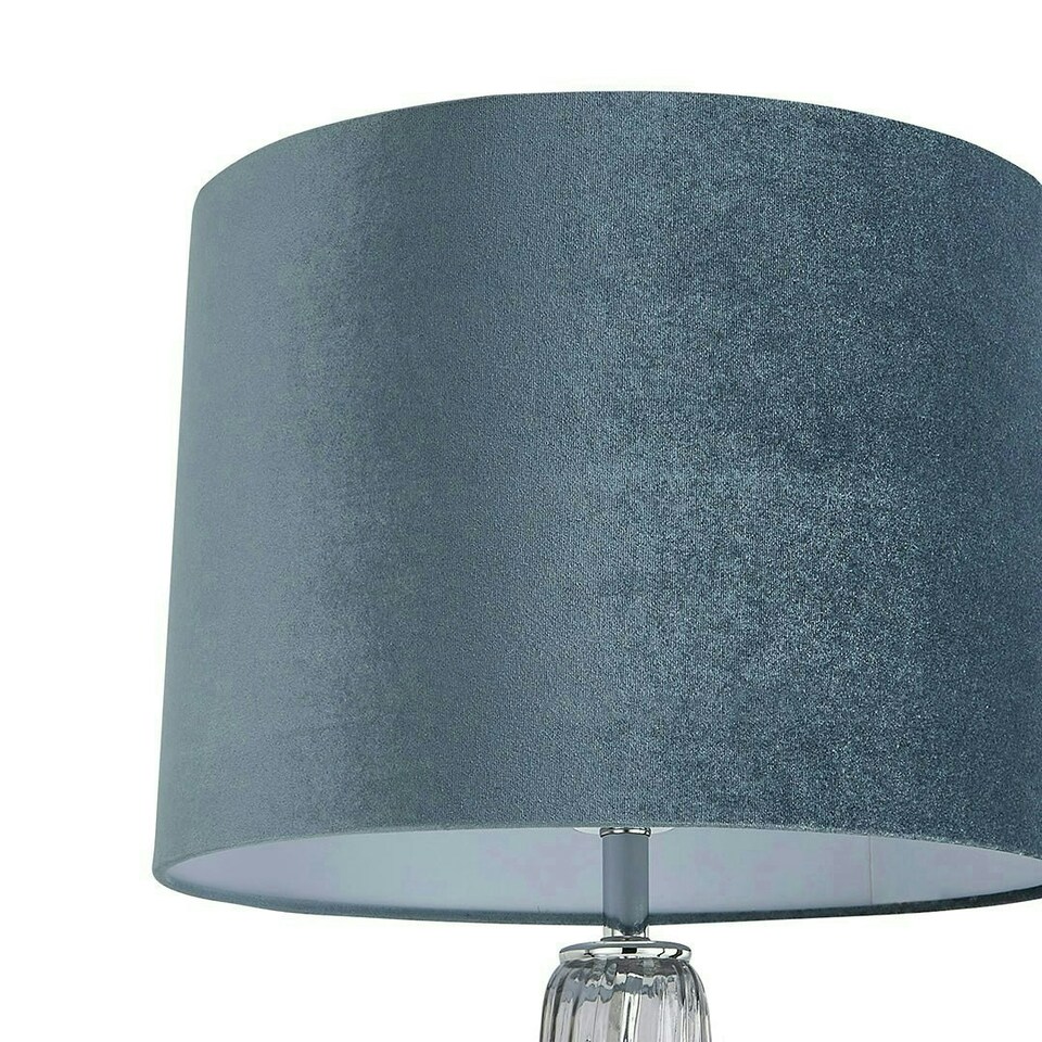 image 1 of Alura Tapered Blue Ombre Glass Table Lamp Blue