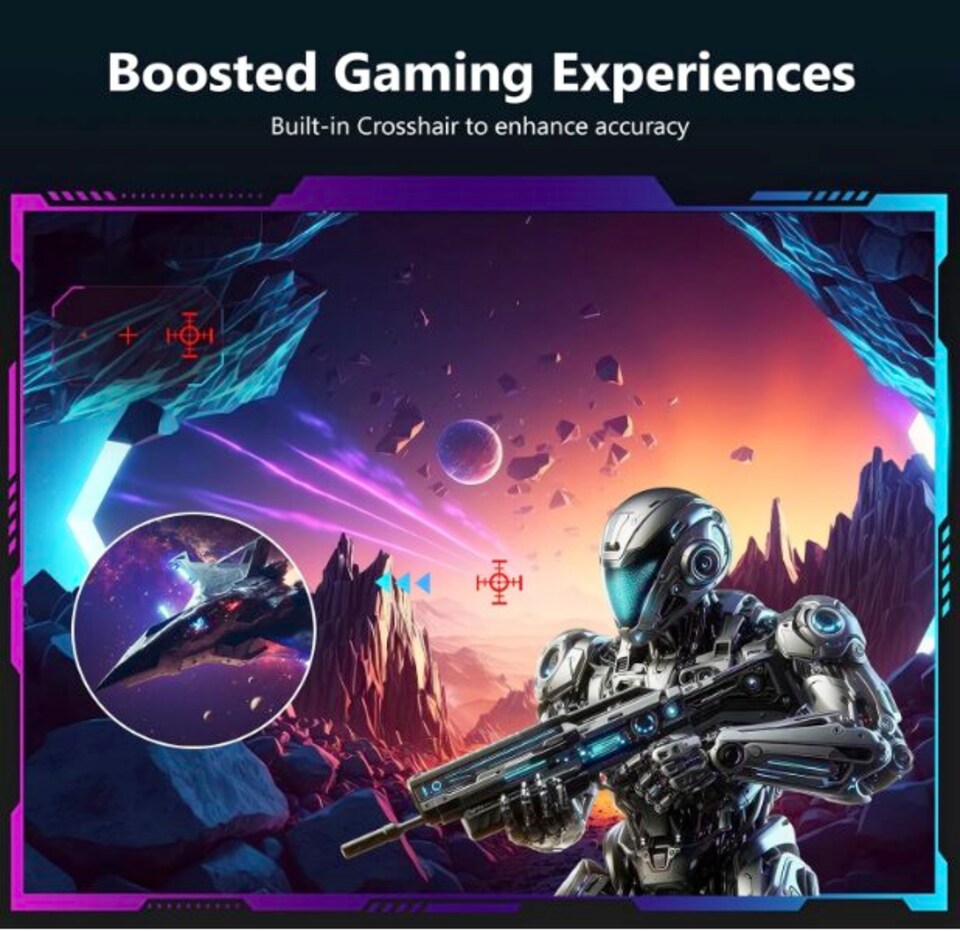 image 1 of Z-Edge 32 Inch Gaming Monitor QHD 200Hz 1440P IPS 1ms 100% sRGB DP HDMI | 2K PC Monitor 2560x1440 16:9, 300cd/m² Brightness, FreeSync, Crosshair, VESA Mountable, Black