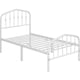 image 2 of Yaheetech 190 cm L × 90 cm W Modern Metal Bed Frame with Arched Headboard White