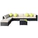 image 1 of Outsunny 8pc Rattan Sofa Garden Furniture Aluminium Outdoor Patio Set Black
