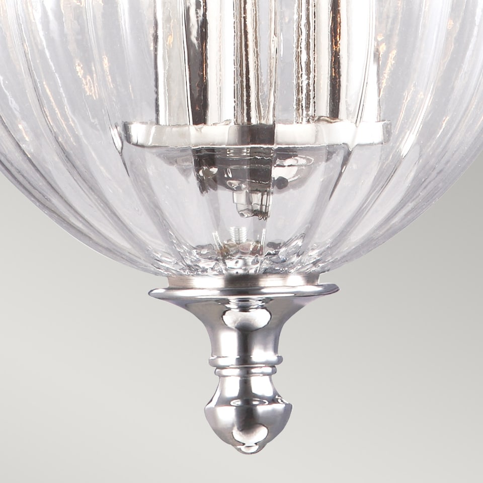 image 1 of Finsbury Park 3 Light Small Ceiling Lantern Pendant Polished Nickel, E14