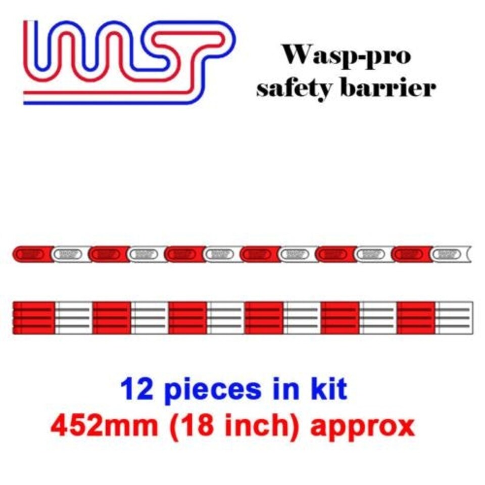 image 1 of Slot Car Track Scenery Red Barriers x 12 1:32 Scale NEW Wasp
