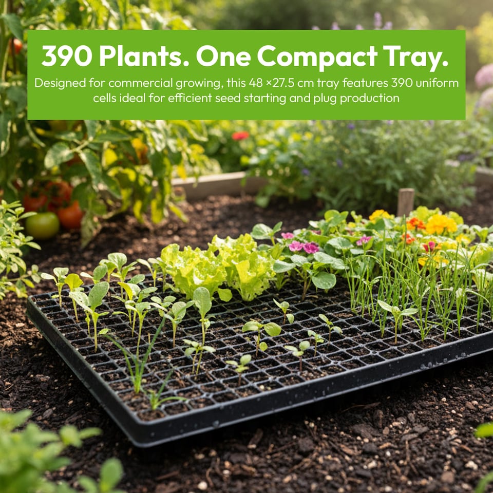 image 1 of 390 Cell Plug Trays Seedling Propagation Trays with Drainage Holes Pack of 8