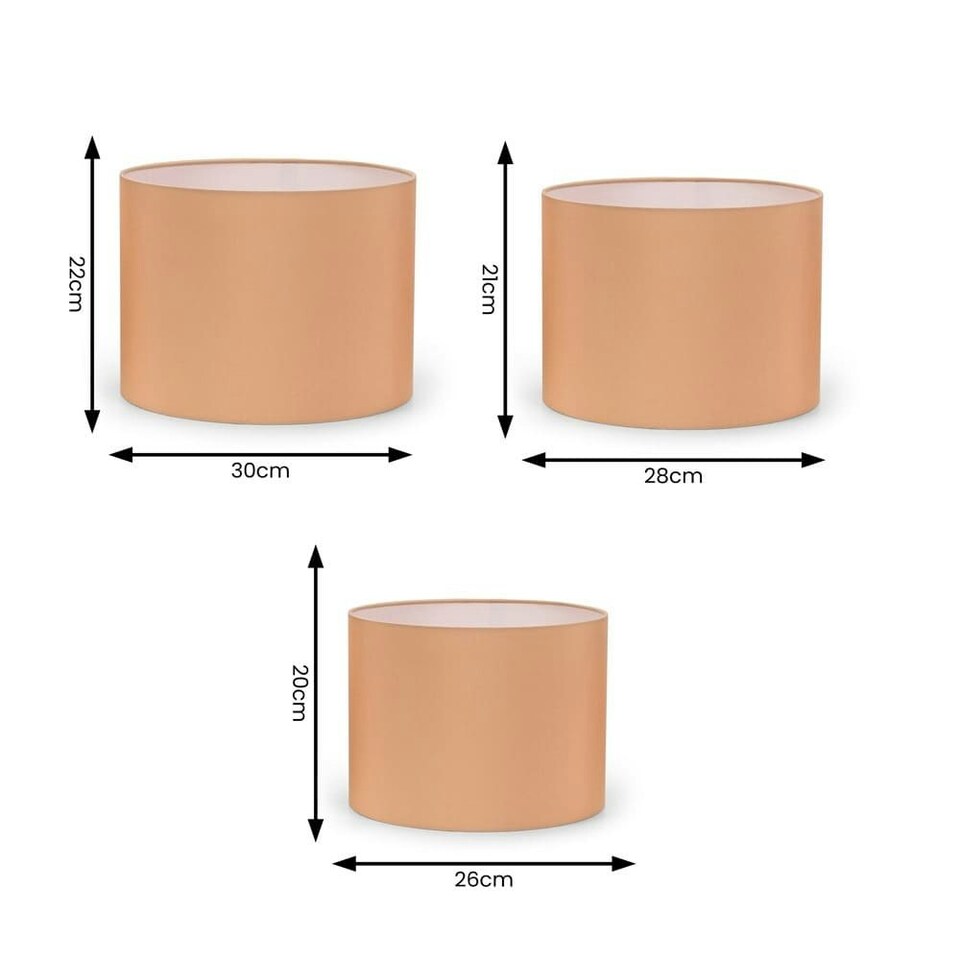 image 1 of ValueLights Torbery Set of 3 Sand Nesting Ceiling Light Shades Yellow