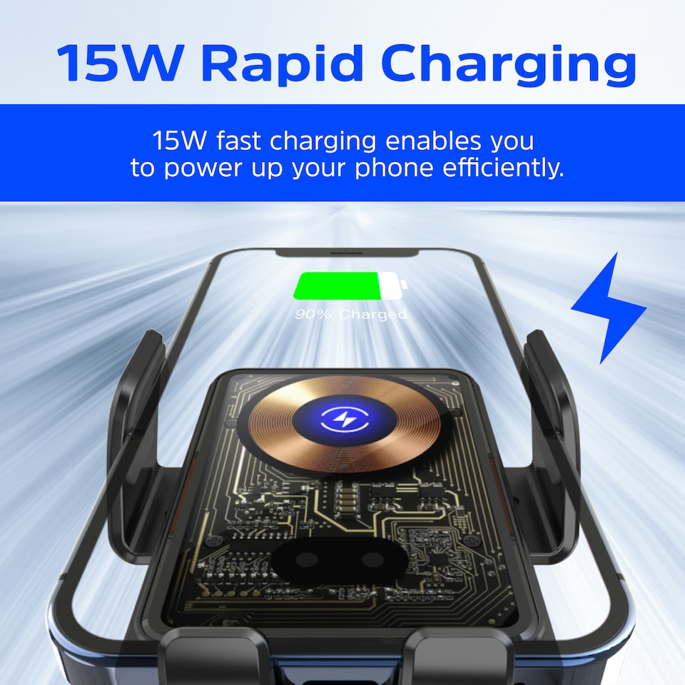 image 1 of Energizer In-Car Magnetic QI Wireless charger Android Black