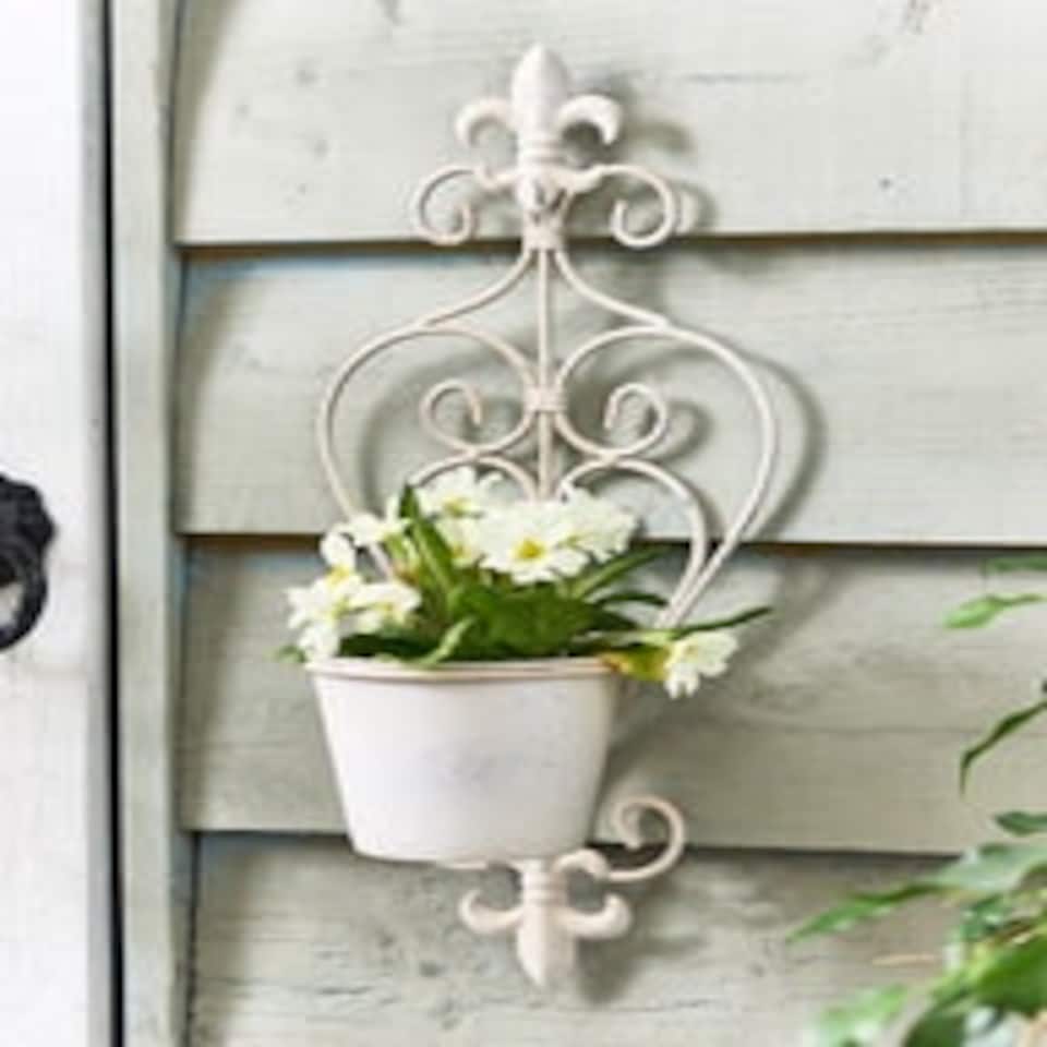 image 1 of Fleur de Lys Ivory Wall Planter Cream