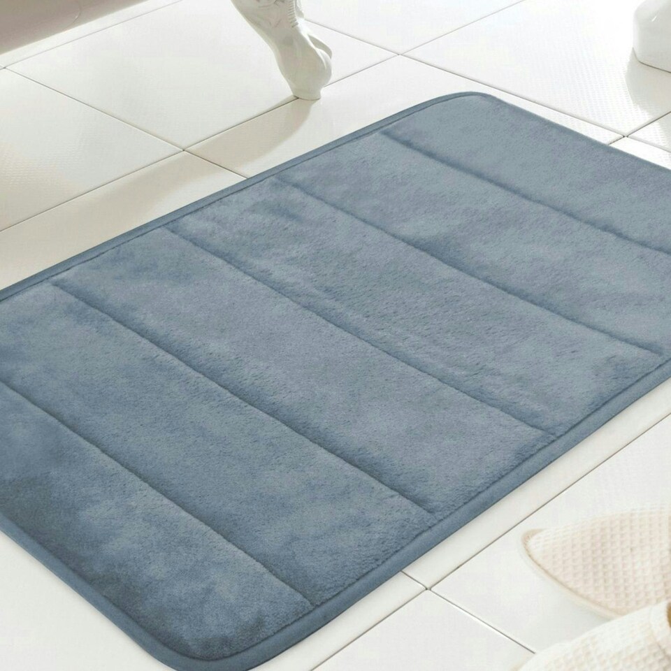 image 1 of Everyday Design Memory Foam Bath Mat Blue 43x61cm Blue