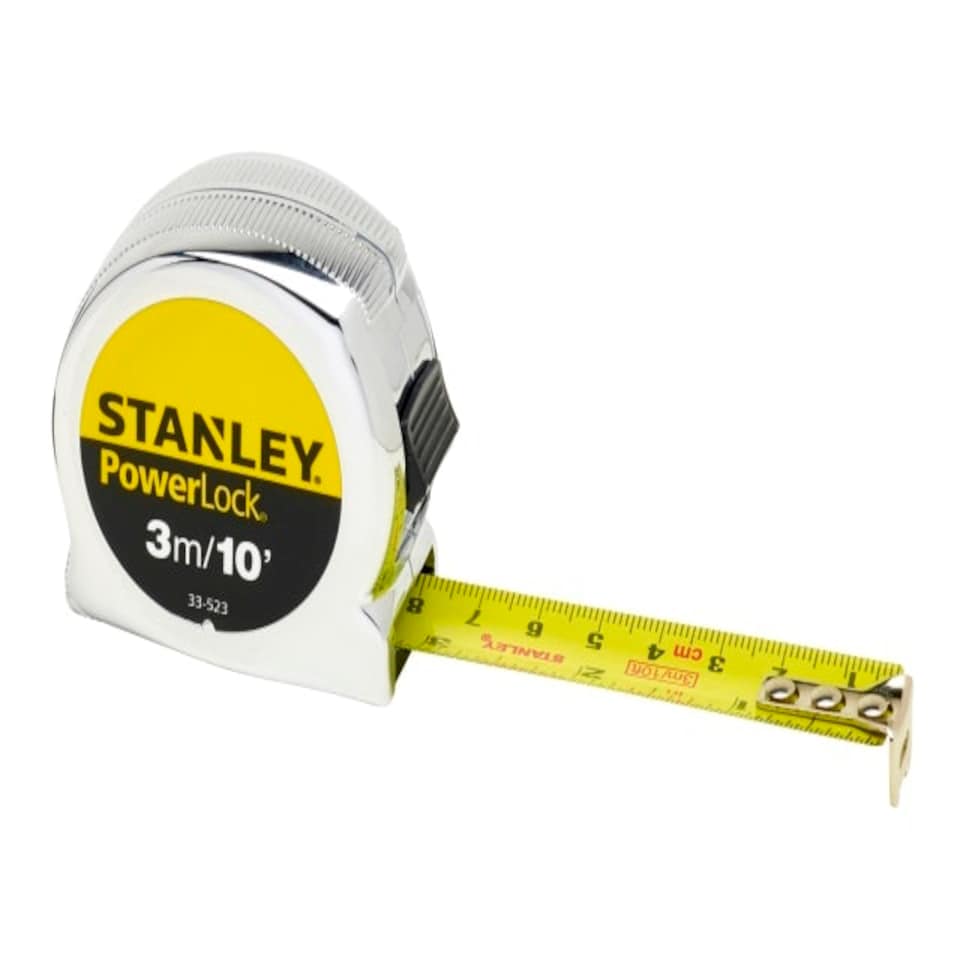 image 1 of Stanley Tools Powerlock Classic Pocket Tape 3M/10Ft (Width 19Mm)