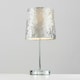 image 1 of ValueLights Polished Chrome Table Lamp with a Silver Grey Velvet Shade - Complete with a 4w LED Bulb 3000K Warm White