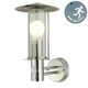 image 2 of First Choice Lighting Treviso Brushed Stainless Steel Motion Sensor Outdoor Security Light Silver | Clear