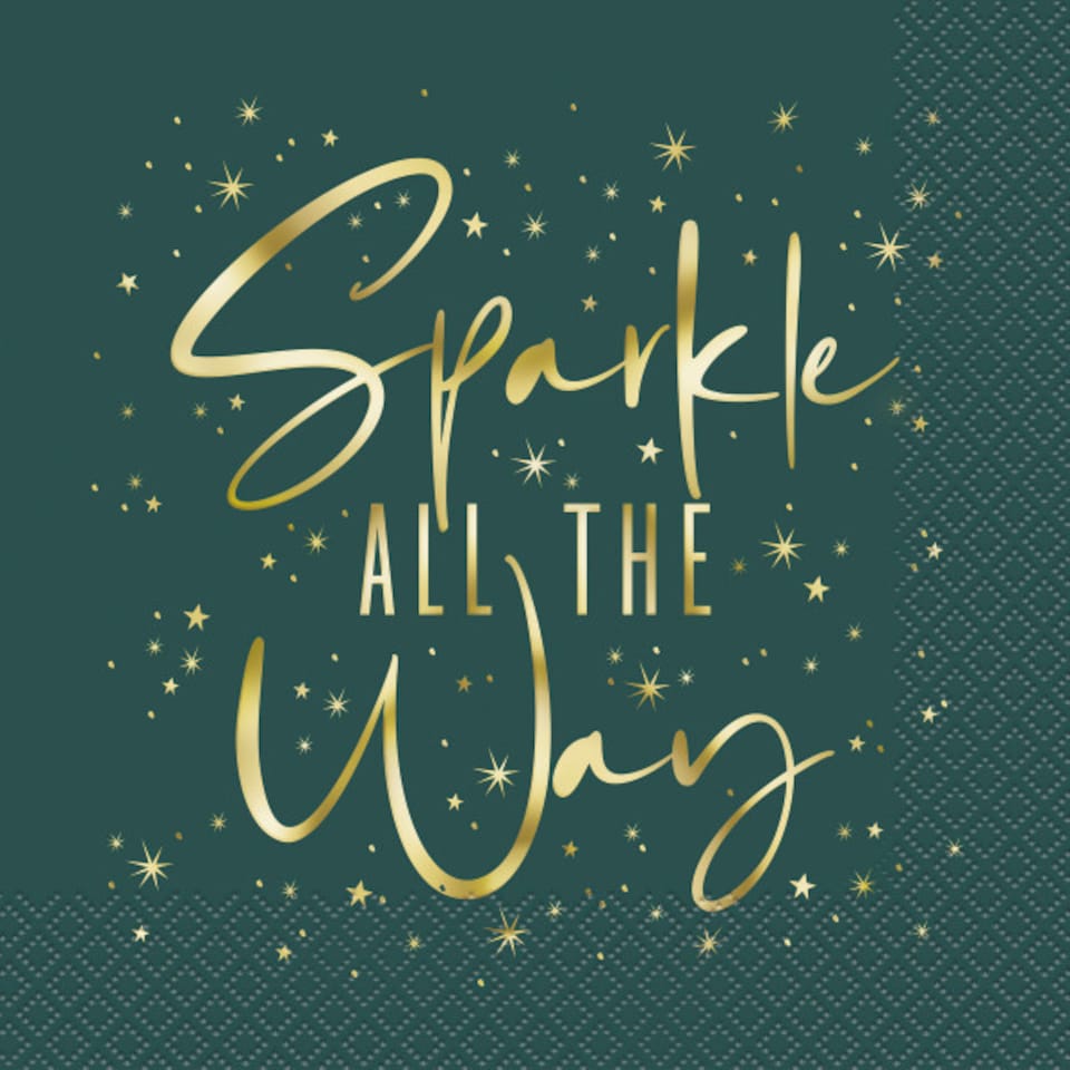image 1 of Sparkle All the Way Christmas Luncheon Napkins 33cm 2Ply - Pack of 20
