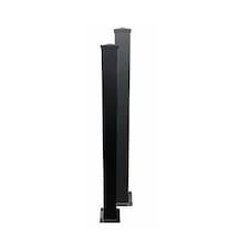 2400mm Heavy Duty Aluminium Flanged Post - L15 x W15 x H0.5 cm - Black Black
