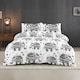 image 2 of Elephant Print Duvet Set Beautiful Boho Bedding for a Serene Bedroom | White | Super King