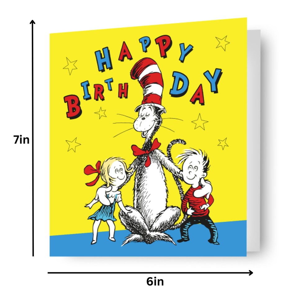 image 1 of Dr Seuss Cat in the Hat Birthday Card