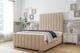 image 2 of Sloomy California Pebble Plush Bed Frame With 50" Upholstered Headboard 4' Small Double