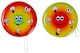 image 1 of Pack of 12 Metal Yo-Yo Emotions Theme Return Tops