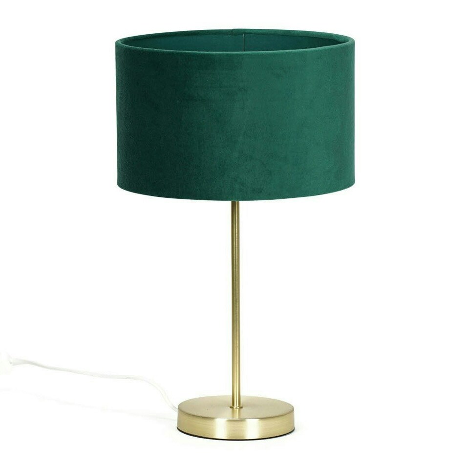 image 1 of ValueLights Charlie Gold Table Lamp Green Velvet Shade