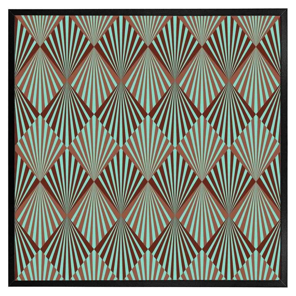 image 1 of Green geometric rays (Picture Frame) Brown | L