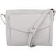 image 1 of Cross Body Shoulder Genuine Soft Leather Pocket Detail Handbag Grey | Autumn Ink Light Grey