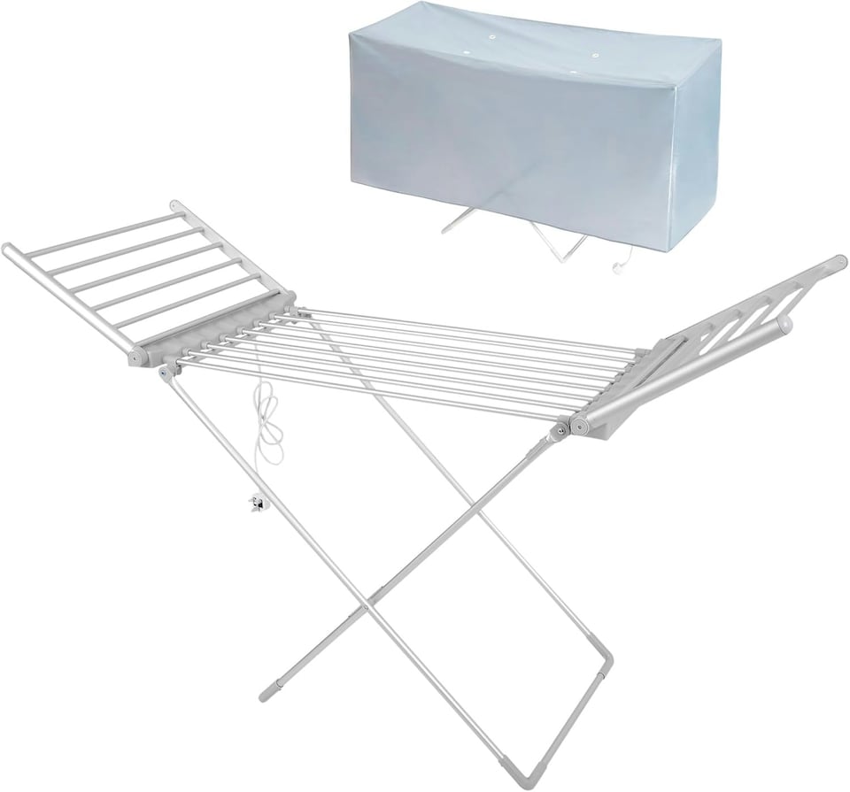 image 1 of Igenix IGHA01220S Winged Electric Heated Airer, Foldable & Lightweight, Silver