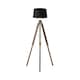 image 1 of ValueLights Clipper Light Wood Tripod Floor Lamp Black Taper Shade