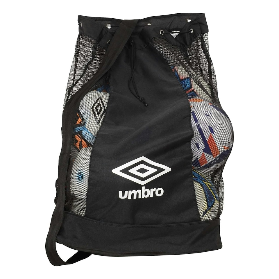 image 1 of Umbro Logo Football Bag - Black/White - One Size