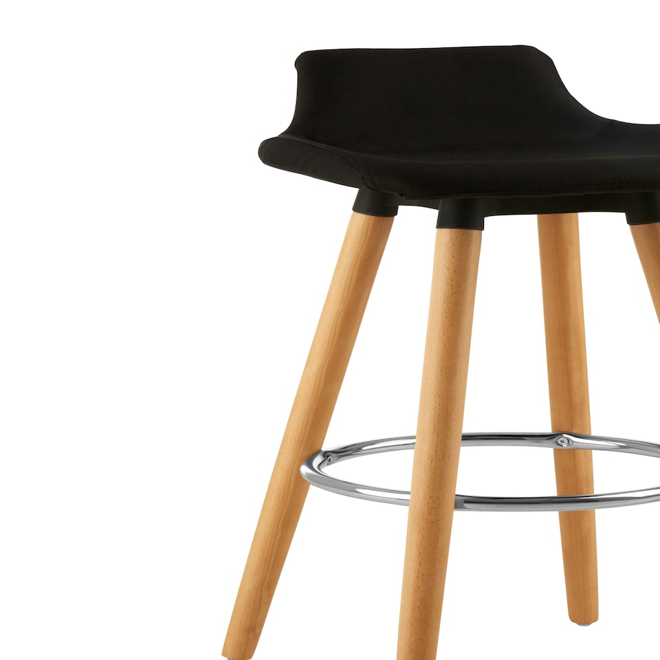 image 1 of Interiors by Premier Black Bar Stool, Comfortable Seating Breakfast Bar Stool, Space-Saver Kitchen Stool, Easy to Clean Stool