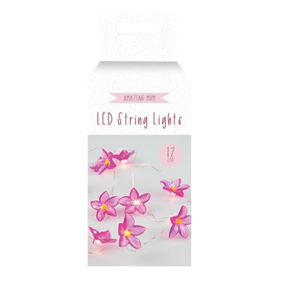 Pink Flowers LED String Lights 1.2m