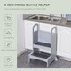 image 3 of HOMCOM Kids Wooden 2-Step Stool Mini Ladder Assistance Unit Non-Slip Panels Grey 