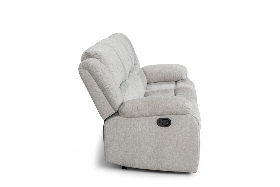 image 1 of Fabric Light Grey 3 Seater Recliner Sofa VARESA