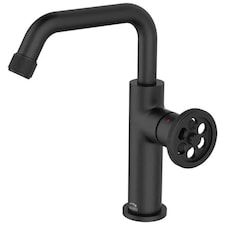 Standing Basin Tap 'L' Type Spout Industrial Black Finished Brass Retro Style