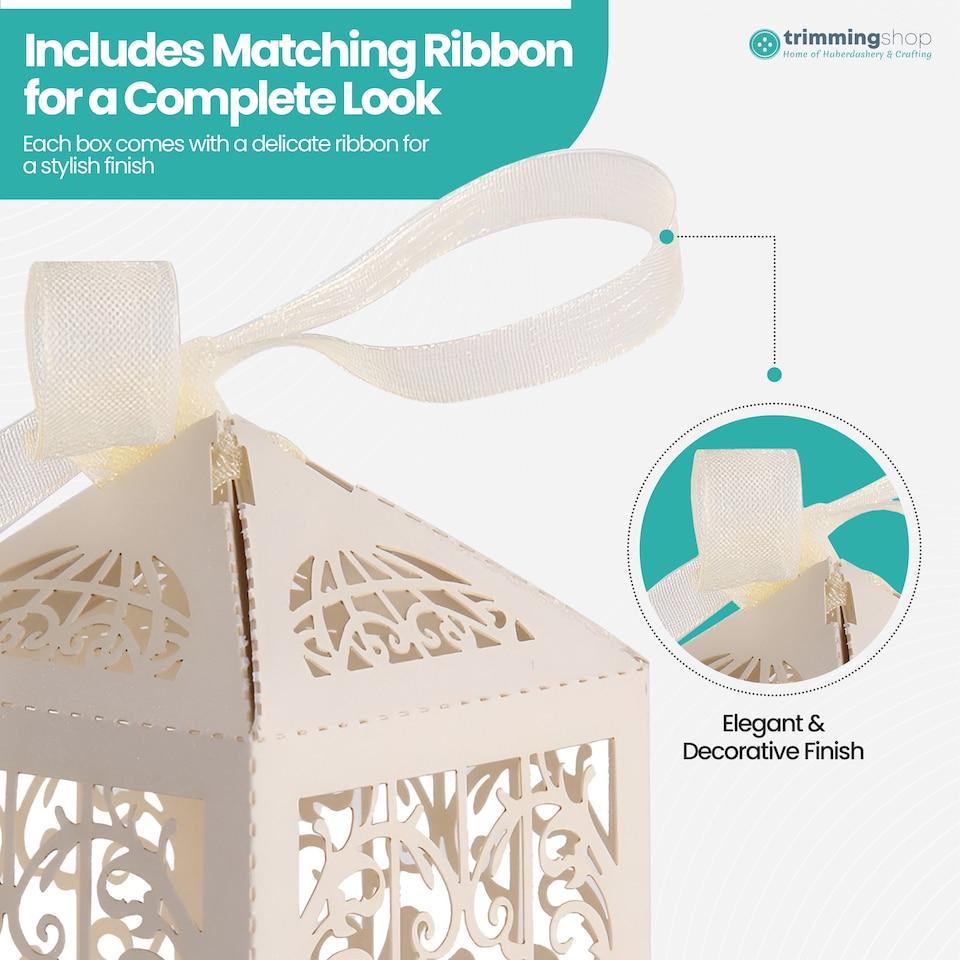 image 1 of Love Birds Wedding Favour Boxes with Organza Ribbon Gift Boxes - 50pcs